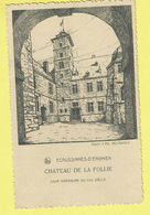 * Ecaussinnes D'Enghien (Hainaut - La Wallonie) * (Nels, Dessin D'Alb. Delaunois) Chateau De La Follie, Cour, Kasteel - Ecaussinnes