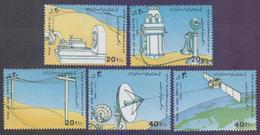 IRAN 1992 - World Telecommunication Day, Space, Old Telephone, Complete Set Of 5 Stamps MNH - Iran