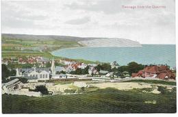 Old Colour Postcard, Swanage From The Quarries, Coastline, Houses, Buildings, Landscape. - Swanage