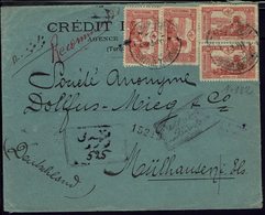 Turquie - 1915 "Crédit Lyonnais - Agence De Smyrne" Affr. à 80 Paras Sur Enveloppe Recommandée Pour Mulhausen (Els) B/TB - Lettres & Documents