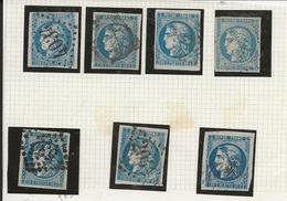 EMISSION DE BORDEAUX N° 46 -OBLITERE - LOT DE 7 EXEMPLAIRES  TB  -COTE : + De 175 € - 1870 Bordeaux Printing