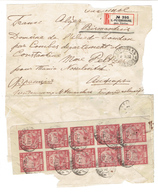 MARCOPHILIE - RUSSIE - LETTRE RECOMMANDE ST PETERSBOURG GARE ST NICOLAS - TP BLOC DE 10 N°149 POUR L'ALGERIE 3-2-1922 - Covers & Documents