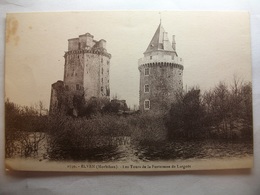 Delcampe - Carte Postale Elven (56) Les Tours De La Forteresse De Largoët ( Petit Format Noir Et Blanc Circulée ) - Elven