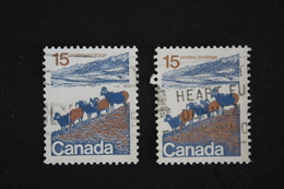 TIMBRE CANADA 15  MOUFLON VARIETE IMPRESSION DEFECTUEUSE  COULEUR PASSEE TIMBRE DE DROITE 1972. - Variedades Y Curiosidades