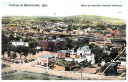 Sherbrooke Québec - Vue à Partir De L'Est - École Saint-Jean-Baptiste - Written 1933 - 2 Scans - Sherbrooke