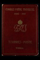 1947 TONGA UPU PRESENTATION FOLDER. PARIS UNIVERSAL POSTAL UNION CONGRESS Presentation Folder, Containing 1935 1½d & 194 - Autres & Non Classés