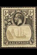 1924-33 ½d Grey-black And Black "Broken Mainmast" Variety, SG 10a, Very Fine Mint. For More Images, Please Visit Http:// - Ascension
