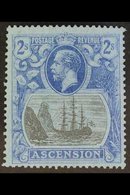 1924-33 2s Grey-black And Blue/blue "Cleft Rock" Variety, SG 19c, Fine Lightly Hinged Mint. For More Images, Please Visi - Ascension