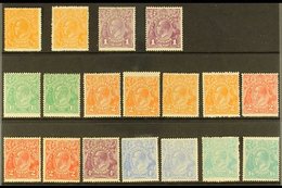 1918-23 FINE MINT KGV HEADS SELECTION Presented On A Stock Card & Includes A Range Of All Values To 1s4d Shades X2. An A - Andere & Zonder Classificatie