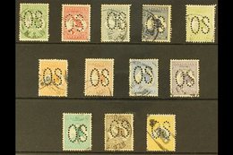 OFFICIALS 1913 Useful, Used Selection Of Kangaroo Stamps To 5s Grey And Yellow, Punctured Large "OS", Between SG O1 - O1 - Andere & Zonder Classificatie