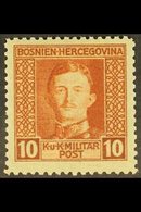 BOSNIA AND HERZEGOVINA 1917 10h Orange-brown Emperor Charles Perf 11½ (Michel 127 B, SG 419a), Fine Never Hinged Mint, V - Andere & Zonder Classificatie