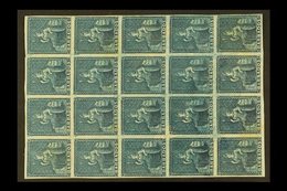 1852-55 Slate-blue Britannia, SG 5a, Mint Block Of Twenty (4x5), Most Are Never Hinged, Some Light Age Marks For More Im - Barbades (...-1966)