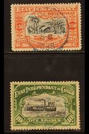 BELGIAN CONGO 1898 3.50f Black & Vermilion And 10f Black & Green Both Perf 14 (SG 28/29, COB 27 & 29), Very Fine Used Bo - Sonstige & Ohne Zuordnung