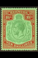 1924-32 10s Green & Red/pale Emerald, SG 92, Very Fine, Lightly Hinged Mint For More Images, Please Visit Http://www.san - Bermuda