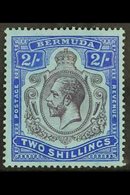 1924-32 2s Purple And Bright Blue On Pale Blue, With Break In Lines Below Left Scroll SG 88e, Fresh Mint, Couple Slightl - Bermudes