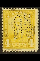 OFFICIAL 1928-29 4c Olive-bistre Punctured With Type O1 "OHMS" Perfin, SG O33, Used. For More Images, Please Visit Http: - Other & Unclassified