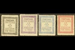 1892 (April) White Paper 1d, 1½d And 2½d Fine Mint, Toned Paper 10d Mint With Small Mark At Right, SG 1/4. (4 Stamps) Fo - Cook Islands