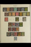 ANJOUAN 1892-1912. ALL DIFFERENT SELECTION Presented On A Printed Page, Used & Unused That Includes 1892 Set Of All Valu - Autres & Non Classés