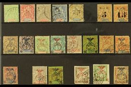 NEW CALEDONIA 1900-1904 All Different FINE USED Collection On A Stock Card. Note 1900-04 To 50c, 1902 Surcharges, 1903 5 - Autres & Non Classés