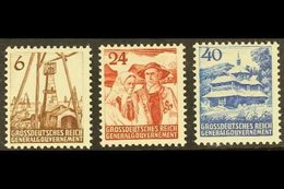 POLAND - GENERAL GOVERNMENT 1944 Unissued Land And People Set Complete, Michel I/III, Never Hinged Mint (3 Stamps) For M - Other & Unclassified