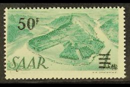 1947 50f On 1Sm Green Surcharge, Variety "PRINTED ON THE GUMMED SIDE", Mi. 238 II FA G, Very Fine NHM. Scarce And Impres - Altri & Non Classificati