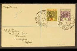 1917 (June) A Fine "Wilson" Envelope Registered To England, Bearing KGV 4d And 5d Tied By Crisp ABEMAMA ISLAND Double Ri - Gilbert & Ellice Islands (...-1979)