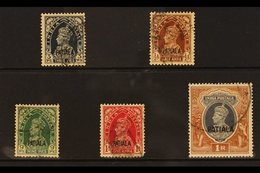 PATIALA 1941-46 Overprinted Set, SG 98/102, 9p Small Thin, Good Used (5 Stamps) For More Images, Please Visit Http://www - Sonstige & Ohne Zuordnung