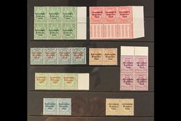 1922-23 "C" For "O" Varieties On "SAORSTAT" On ½d Within Positional Block Of Six, 1d Positional Strip Of Three, 4d Strip - Andere & Zonder Classificatie