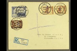 1948 Env (no Back Flap) Registered From Haifa To Lady Doctor At Mt Carmel Bearing Valley 10m Blue, Zionist Org Jubilee 5 - Autres & Non Classés