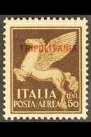 TRIPOLITANIA 1930 50c Brown Air Overprint Unissued Stamp, Sassone 8, Never Hinged Mint, Very Fresh. For More Images, Ple - Altri & Non Classificati