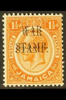 1917 1½d Orange War Stamp With OVERPRINT DOUBLE Variety, SG 74c, Very Fine Mint. For More Images, Please Visit Http://ww - Jamaïque (...-1961)