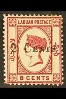 1885 (June) 2c On 8c Carmine, SG 23,  Mint With Tiny Hinge Thin. For More Images, Please Visit Http://www.sandafayre.com - Nordborneo (...-1963)