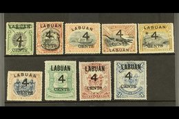 1899 4c Surcharges Set SG 102/110, Fine Mint. (9 Stamps) For More Images, Please Visit Http://www.sandafayre.com/itemdet - Noord Borneo (...-1963)