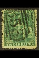 1862 1s Deep Green, Britannia, Intermediate Perf.14 To 16, SG 55, Fine Used. For More Images, Please Visit Http://www.sa - Mauritius (...-1967)