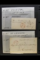 1853-1867 STAMPLESS COVERS. An Interesting Collection Of Unpaid By Sender Entires & Entire Letters, Bearing ALL DIFFEREN - Other & Unclassified