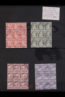 1930 Child Welfare Set With Interrupted Perfs (SG 388B/91B, NVPH R86/89, Mi 236D/39D), In Very Fine Used BLOCKS OF NINE  - Sonstige & Ohne Zuordnung