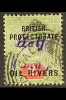 OIL RIVERS 1893 ½d On 2d In Violet, SG 20, Fine Used With Old Calabar Squared Circle Cancel. For More Images, Please Vis - Sonstige & Ohne Zuordnung