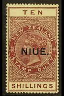 1918-29 10s Maroon On "De La Rue" Paper, SG 36, Fine Mint. For More Images, Please Visit Http://www.sandafayre.com/itemd - Niue