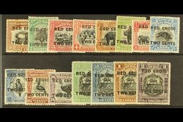 1918 Red Cross Set To 24c + 2c, 25c + 2c To $2 + 2c, SG 214/226, 229/232, Fine Mint, The 1c Rust Spots. (15 Stamps) For  - Bornéo Du Nord (...-1963)