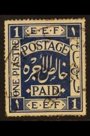 1918 1p Deep Blue, SG 1a, Very Fine Used, Light Cds Cancel. For More Images, Please Visit Http://www.sandafayre.com/item - Palestine