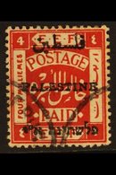 1920 4m Scarlet, Perf 14, Ovptd Type 5, (badly Worn Arabic And Hebrew Characters), SG 40, Fine Used. For More Images, Pl - Palestina