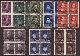1949 Portraits Of The Avis Dynasty Complete Set, SG 1021/28, Michel 730/37, Fine Mint (lower Pairs Never Hinged) BLOCKS  - Andere & Zonder Classificatie