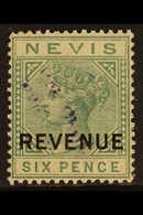 POSTAL FISCAL 1883 6d Green, SG R2, Very Fine Mint. For More Images, Please Visit Http://www.sandafayre.com/itemdetails. - St.Christopher, Nevis En Anguilla (...-1980)
