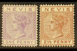 1879-80 1d Lilac-mauve And 2½d Red Brown, Watermark "CC", SG 23/24, Fine Mint. (2) For More Images, Please Visit Http:// - San Cristóbal Y Nieves - Anguilla (...-1980)