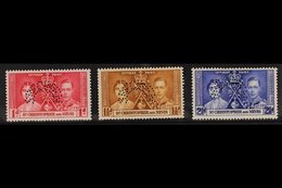 1937 Coronation Set, Perf. "SPECIMEN", SG 65/67s, Fine Mint. (3) For More Images, Please Visit Http://www.sandafayre.com - St.Kitts Und Nevis ( 1983-...)