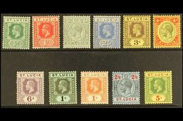 1912-21 Watermark Multi Crown CA, Die I, Complete Definitive Set, SG 78/88, Very Fine Mint. (11 Stamps) For More Images, - Ste Lucie (...-1978)