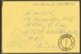 1941 Stampless Envelope Endorsed "On Active Service" And Posted To Kenya, Kismayu  "A.P.O. - U - M.P.K. 19" Postmark App - Somaliland (Protectorate ...-1959)