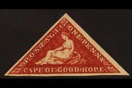CAPE OF GOOD HOPE 1863-64 1d Deep Carmine-red De La Rue Triangular, SG 18, Lightly Hinged Mint With Large Margins. Wonde - Sin Clasificación