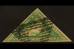 CAPE OF GOOD HOPE 1863-64 1s Bright Emerald Triangular, SG 21, Used Neat Triangular Cancellation, 3 Margins & Fresh Colo - Non Classés