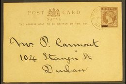 NATAL 1894 (24th Aug) ½d Stationery Postcard To Durban, Cancelled By Upright "WESSELSNEK / NATAL" C.d.s. Postmark, Ladys - Non Classificati